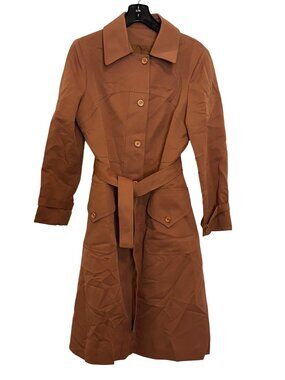Forecaster Of Boston Womens Brown Belted Trench Coat Size 11/12 Polyester Made I